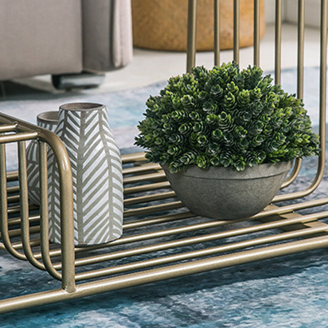 Frame Coffee Table Glam Marble Coffee Cocktail Table with Shelf
