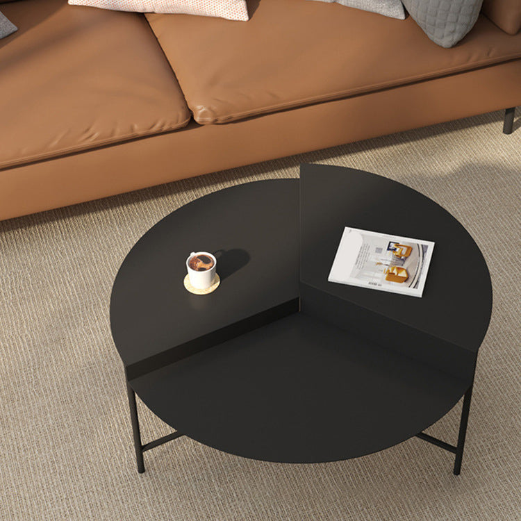 Round Iron Coffee Table 17.71" High 3 Legs Coffee Cocktail Table
