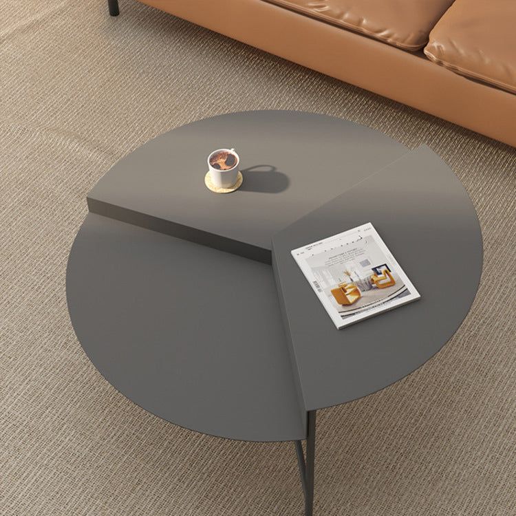 Round Iron Coffee Table 17.71" High 3 Legs Coffee Cocktail Table