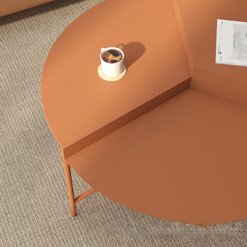 Round Iron Coffee Table 17.71" High 3 Legs Coffee Cocktail Table
