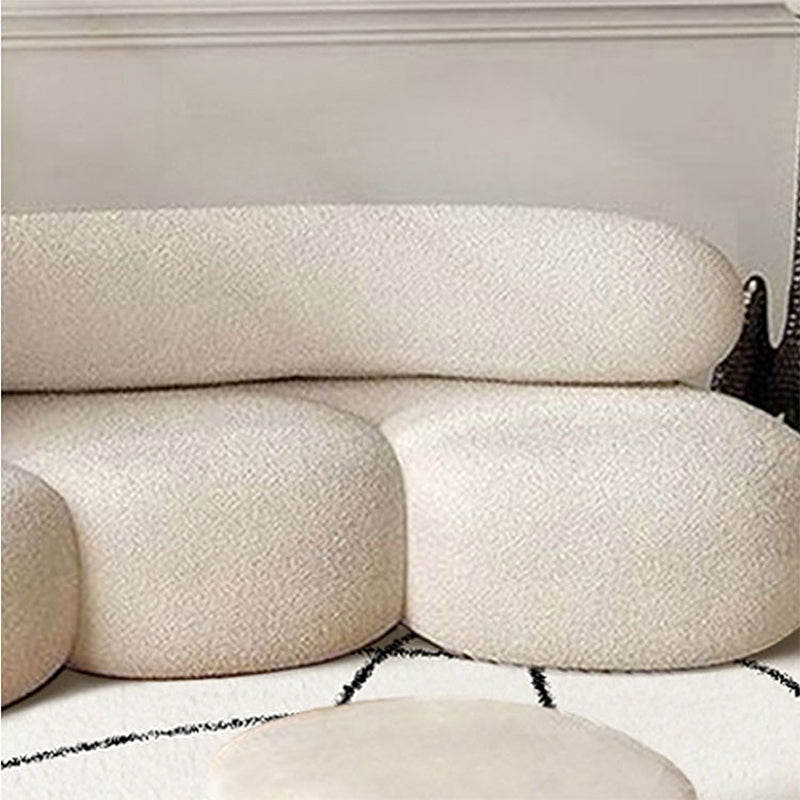 Beige Modern Fabric Sofa 27.95" High Armless Sofa for Living Room