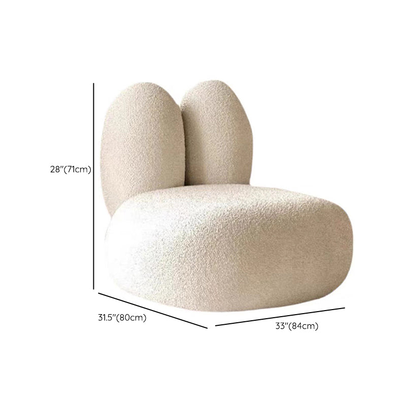 Beige Modern Fabric Sofa 27.95" High Armless Sofa for Living Room