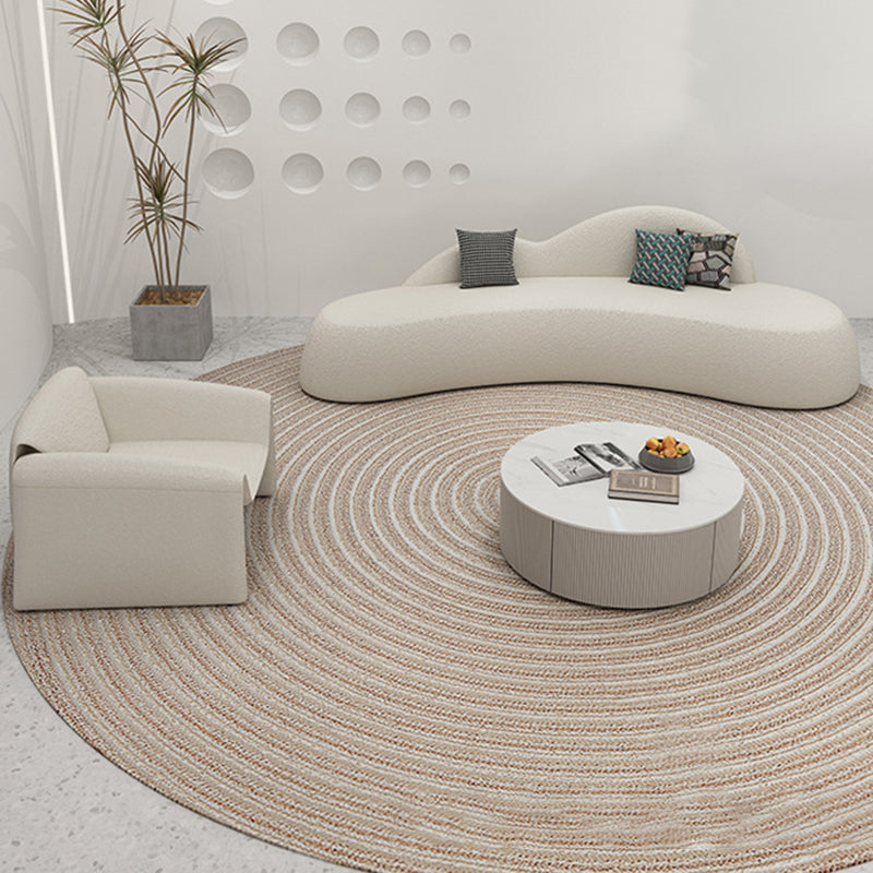 Modern fabric Curved Sofa Armless Sofa with 2 Pillows for Living Room