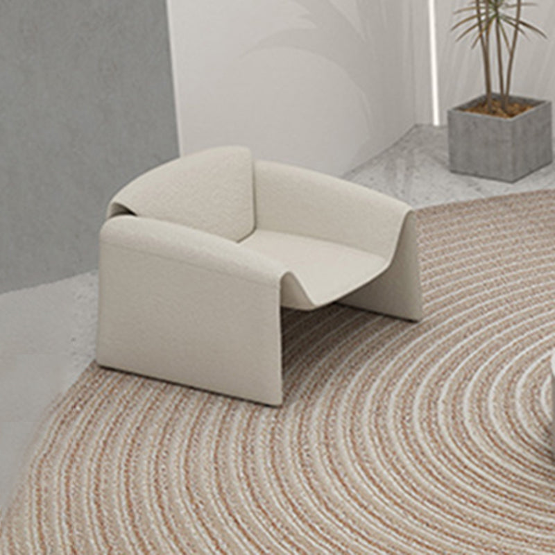 Modern fabric Curved Sofa Armless Sofa with 2 Pillows for Living Room