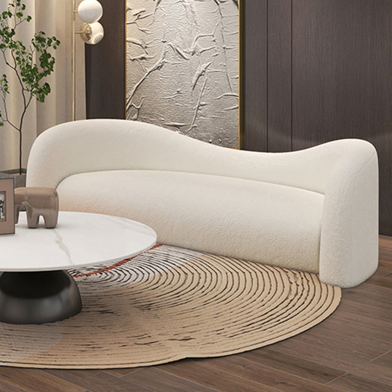Wool Contemporary Curved Sofa Sloped Arm Sofa for Living Room