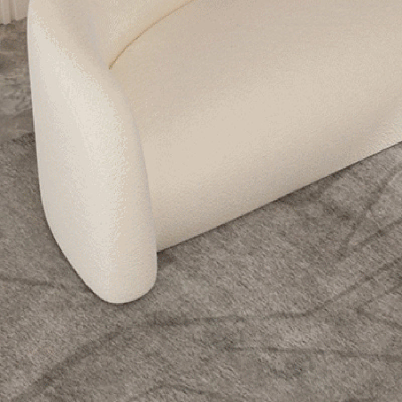 Wool Contemporary Curved Sofa Sloped Arm Sofa for Living Room