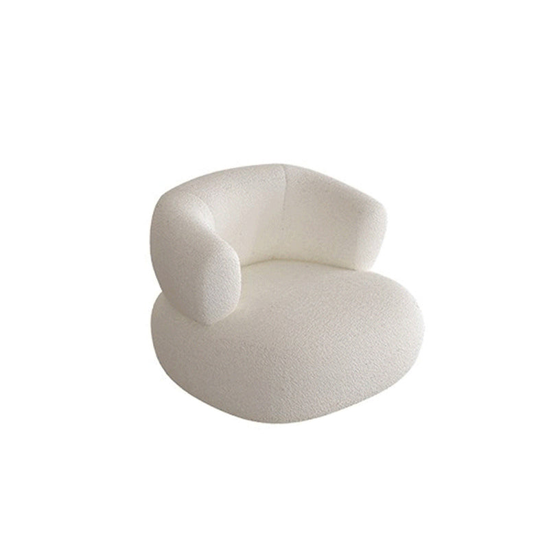 Wool Contemporary Curved Sofa Sloped Arm Sofa for Living Room