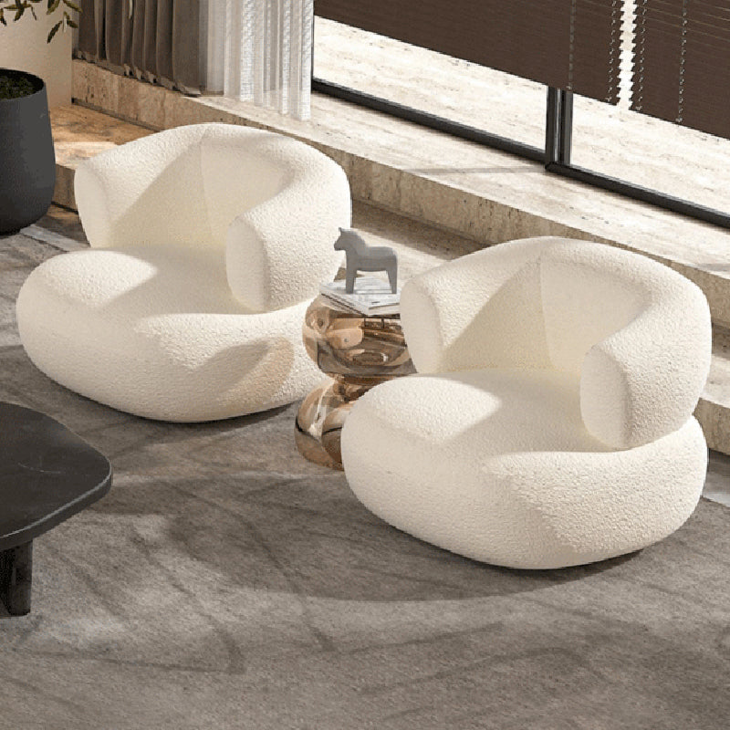 Wool Contemporary Curved Sofa Sloped Arm Sofa for Living Room