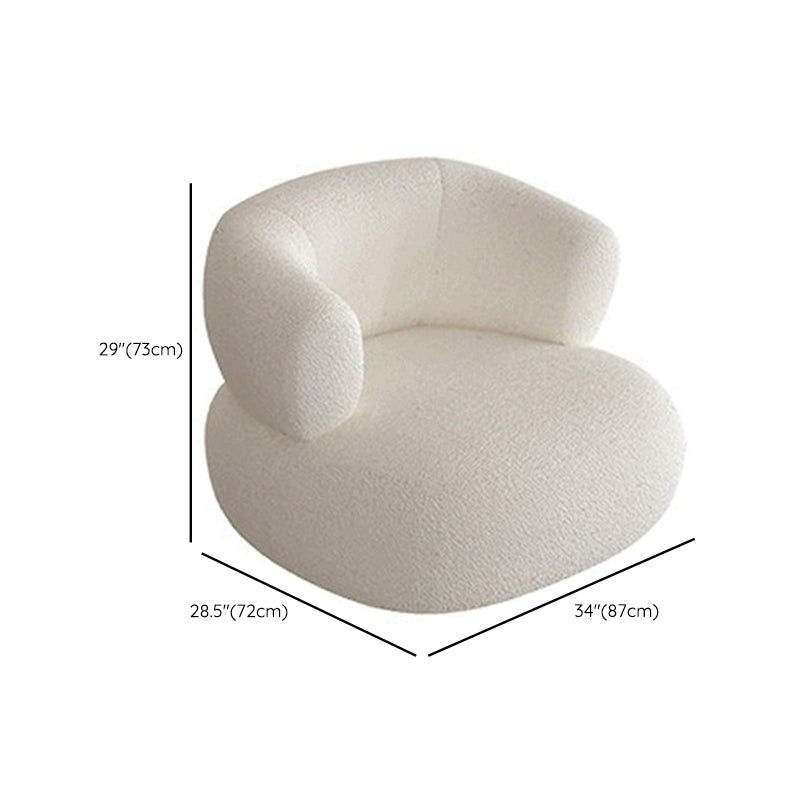 Wool Contemporary Curved Sofa Sloped Arm Sofa for Living Room
