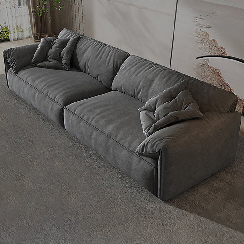 Contemporary Fabric Living Room Cushions Pillow Top Arm Standard Sofa