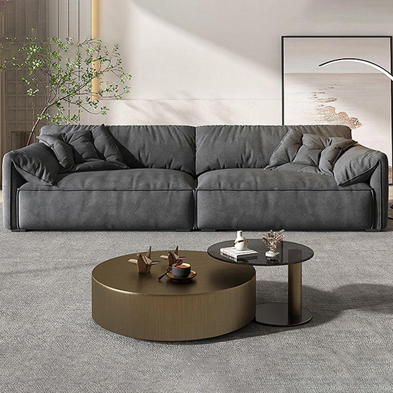 Contemporary Fabric Living Room Cushions Pillow Top Arm Standard Sofa