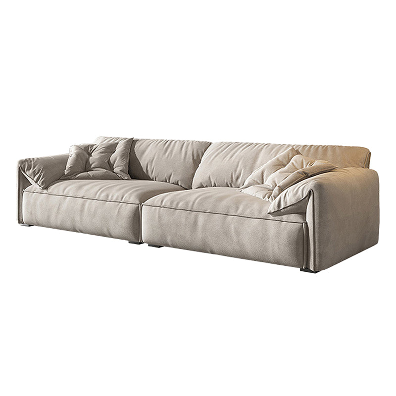Contemporary Fabric Living Room Cushions Pillow Top Arm Standard Sofa