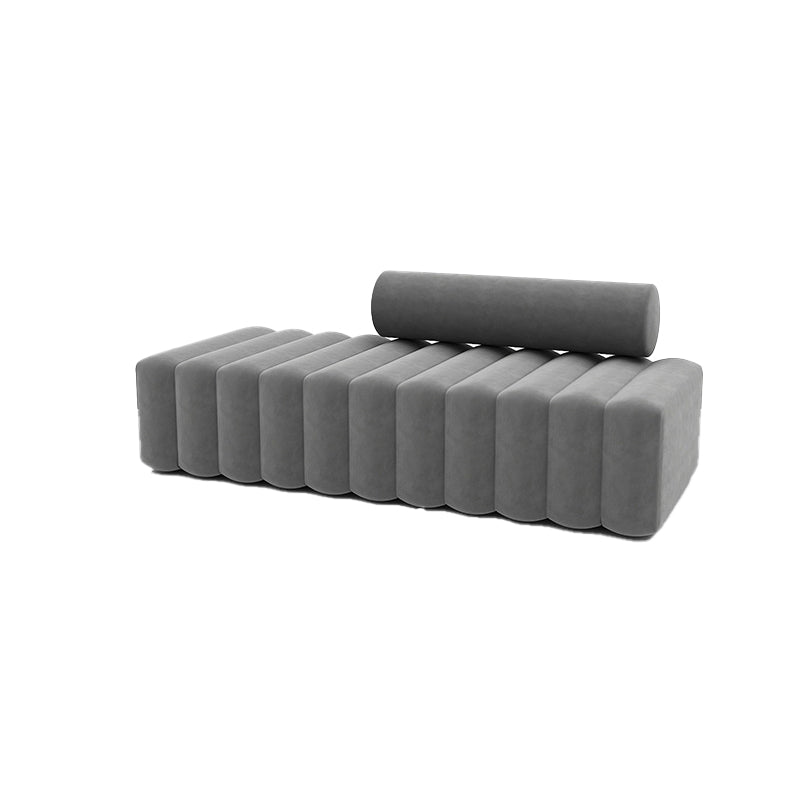 Gray Modern Velvet Sofa 16.92" High Armless 3/4/5-seater Sofa