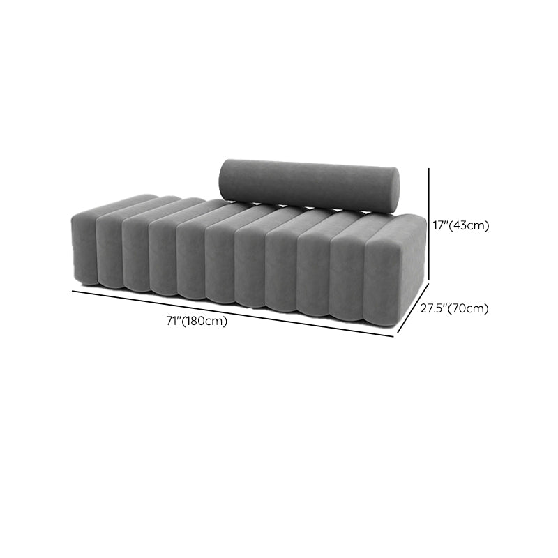 Gray Modern Velvet Sofa 16.92" High Armless 3/4/5-seater Sofa