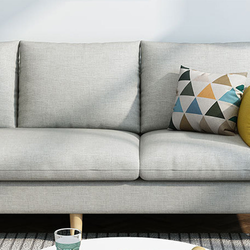 Contemporary Fabric Slipcovered Square Arm Pillows Standard Seating