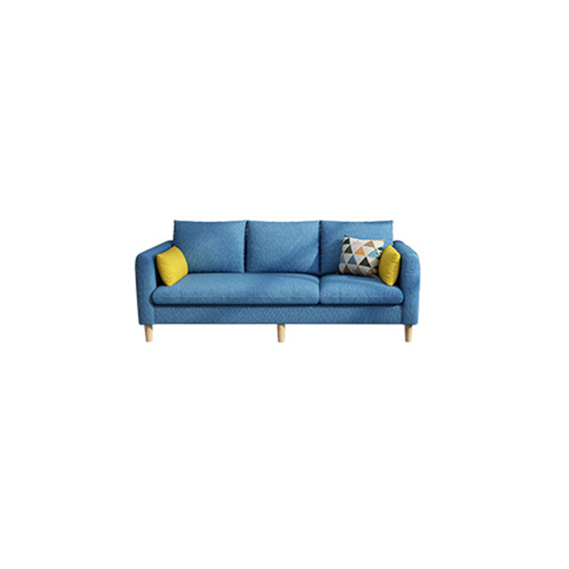 Contemporary Fabric Slipcovered Square Arm Pillows Standard Seating