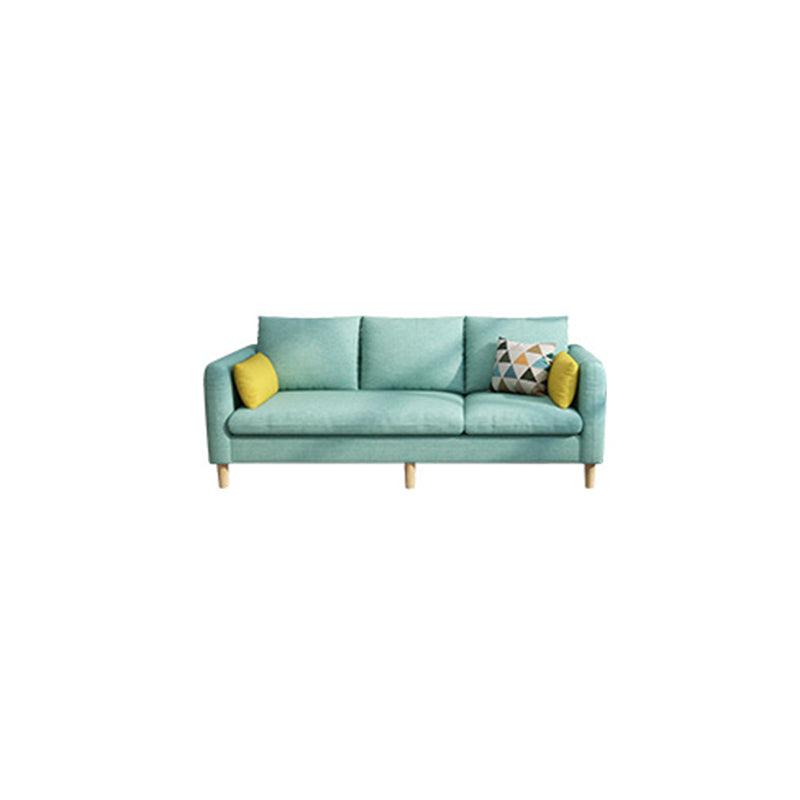 Contemporary Fabric Slipcovered Square Arm Pillows Standard Seating