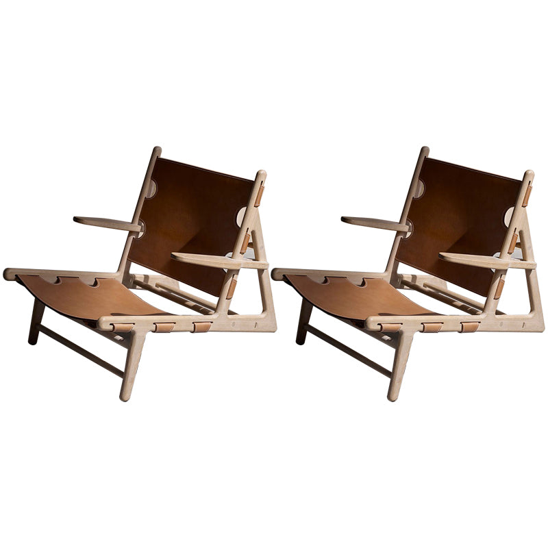 Solid Wood Frame Lounge Chair Arms Include Chair for Living Room