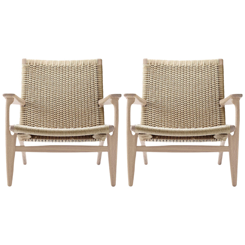 Solid Wood Frame Lounge Chair Arms Include Chair for Living Room