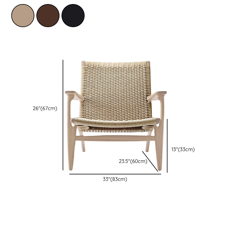 Solid Wood Frame Lounge Chair Arms Include Chair for Living Room