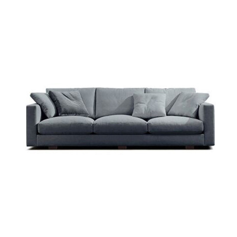 Contemporary Slipcovered Living Room Square Arm Pillows Seating