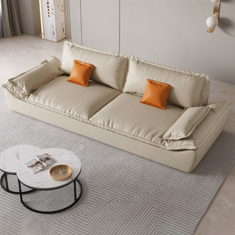 Contemporary Living Room Pillow Top Arm Sofa with 2 Pillows Seating