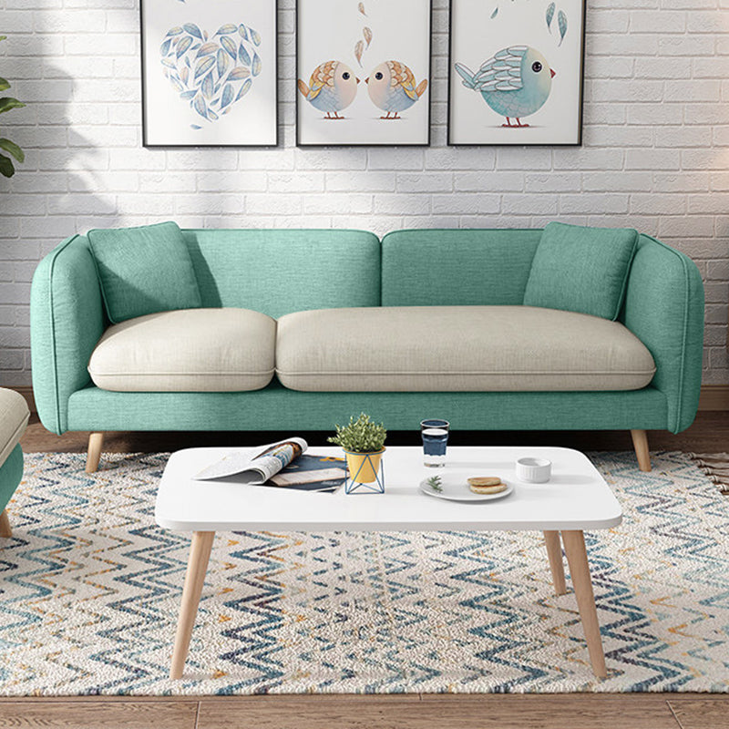 Contemporary Living Room Fabric Square Arm Cushions Standard Seating