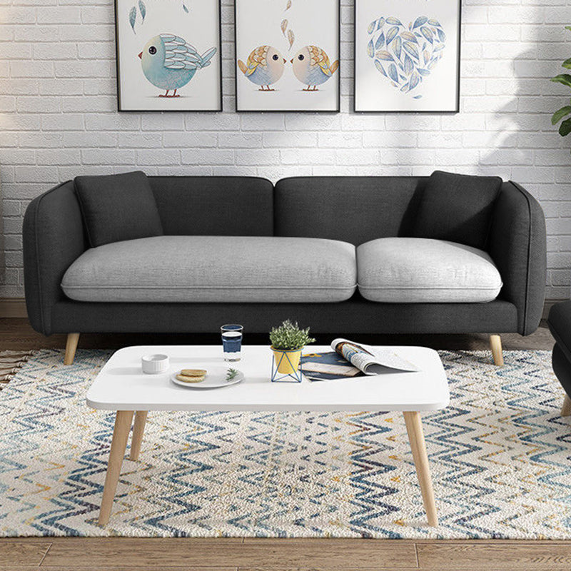 Contemporary Living Room Fabric Square Arm Cushions Standard Seating