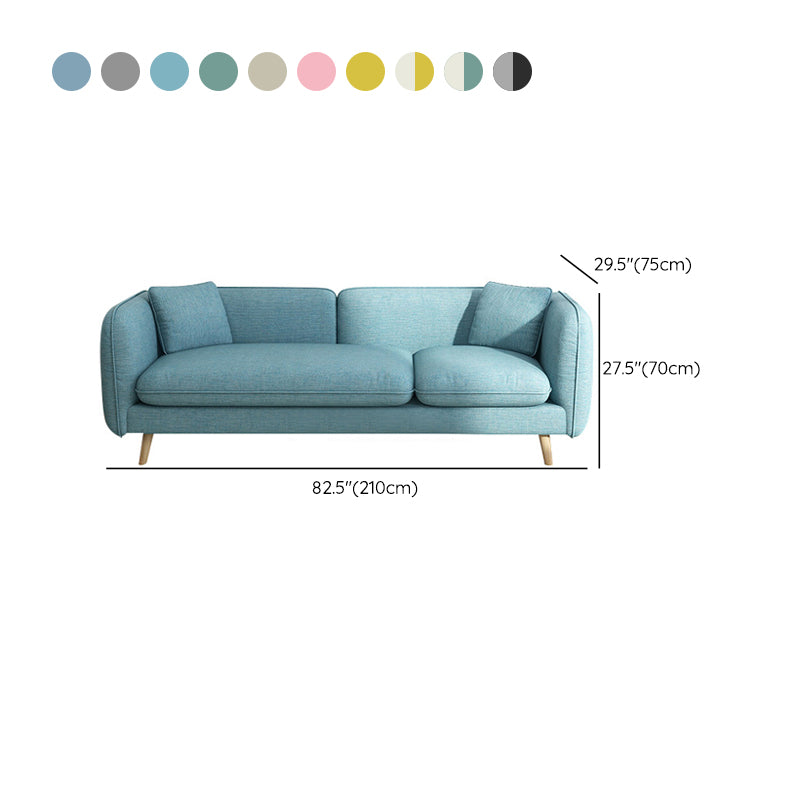 Contemporary Living Room Fabric Square Arm Cushions Standard Seating