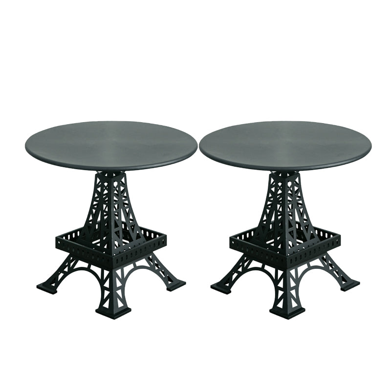 Metal Statue Base Table Round Side End Table for Living Room