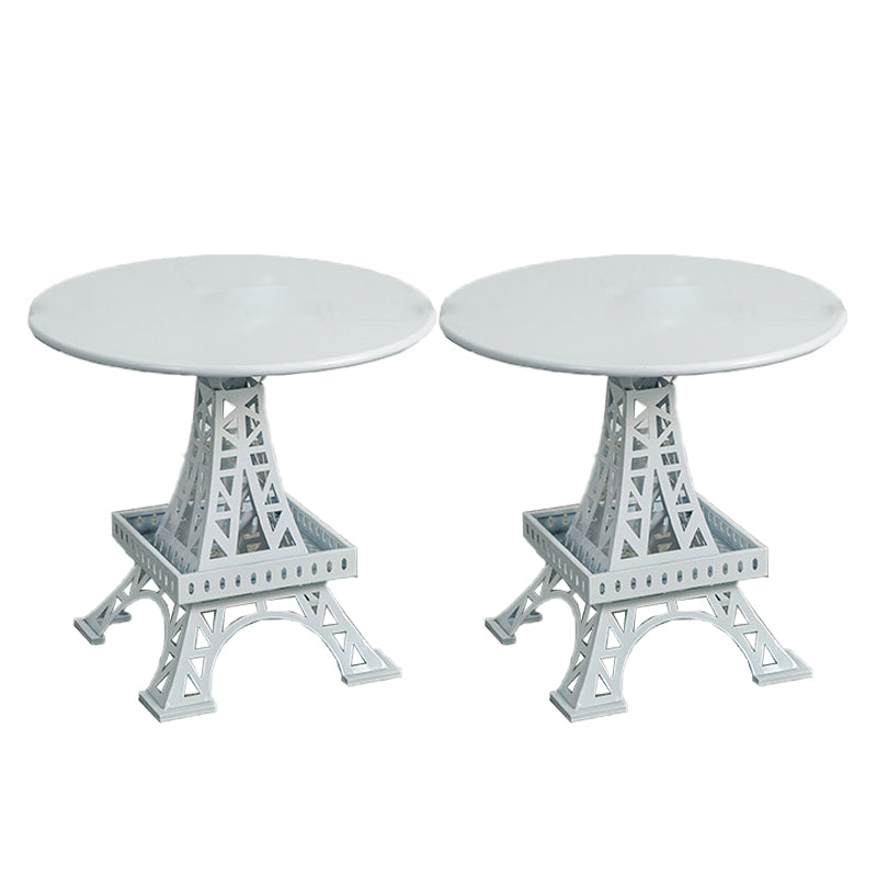Metal Statue Base Table Round Side End Table for Living Room