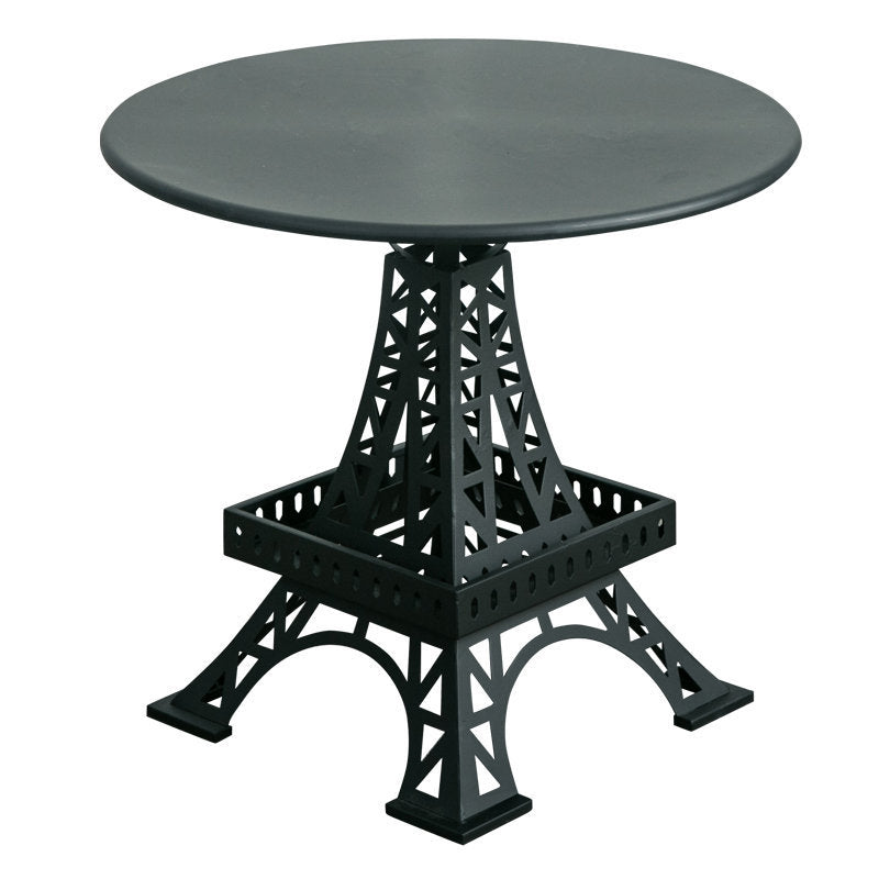 Metal Statue Base Table Round Side End Table for Living Room