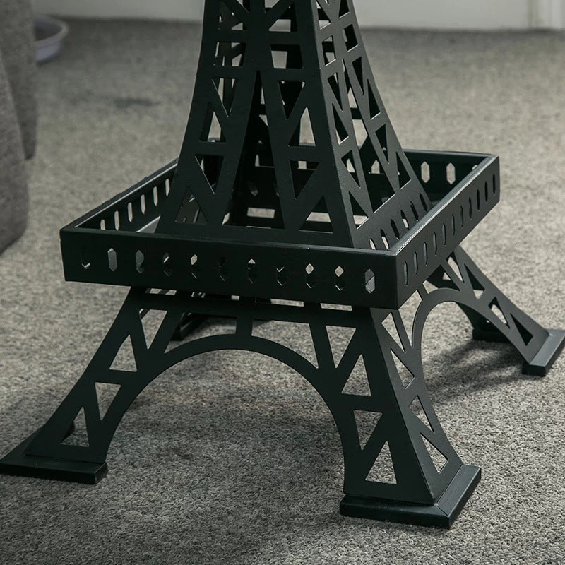 Metal Statue Base Table Round Side End Table for Living Room