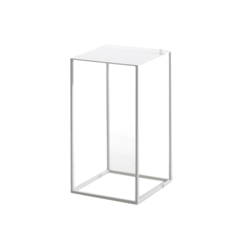 Mid-Century Modern Metal Square Top Side Table Iron Frame End Table