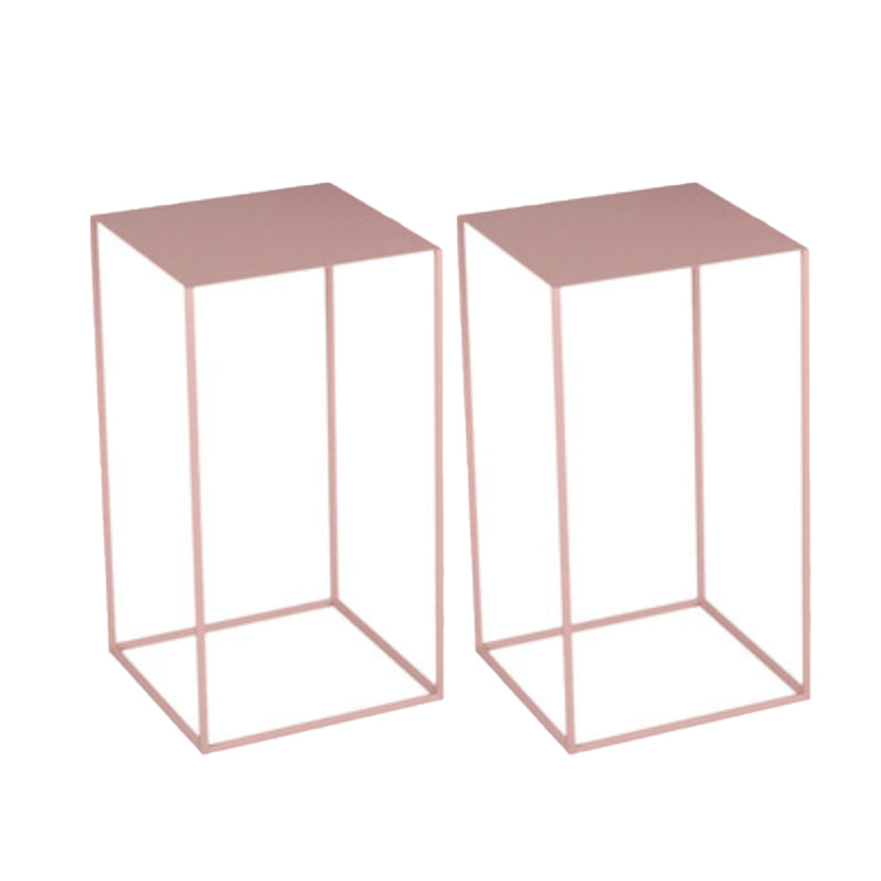 Mid-Century Modern Metal Square Top Side Table Iron Frame End Table