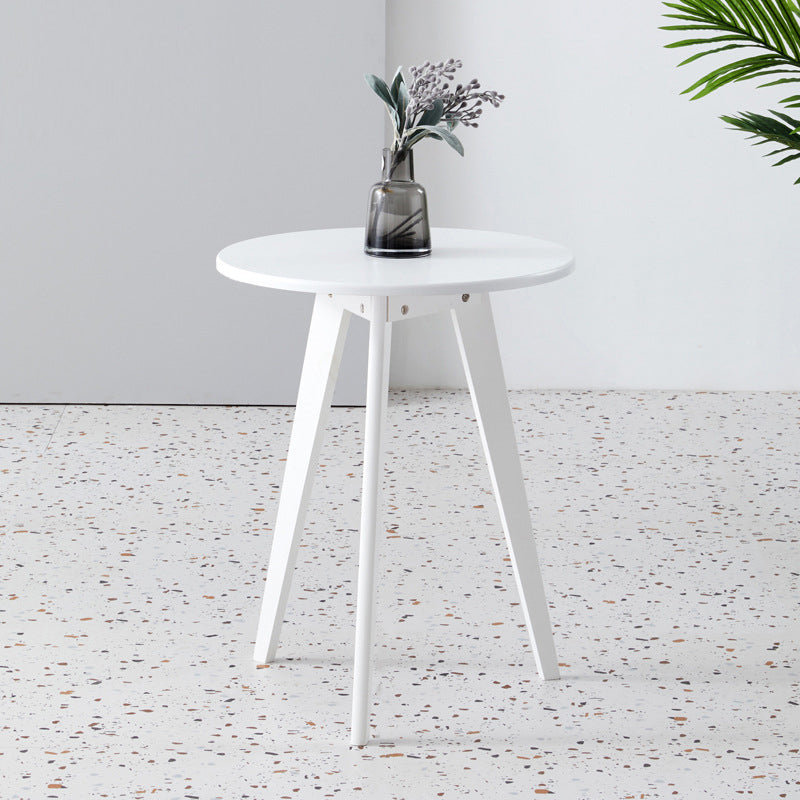 Contemporary Style Wooden Round Top Side Table 3 Legs End Table