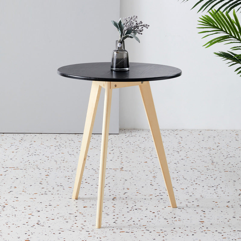 Contemporary Style Wooden Round Top Side Table 3 Legs End Table