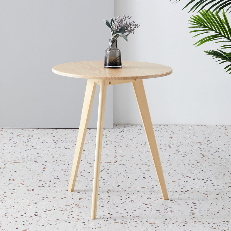 Contemporary Style Wooden Round Top Side Table 3 Legs End Table