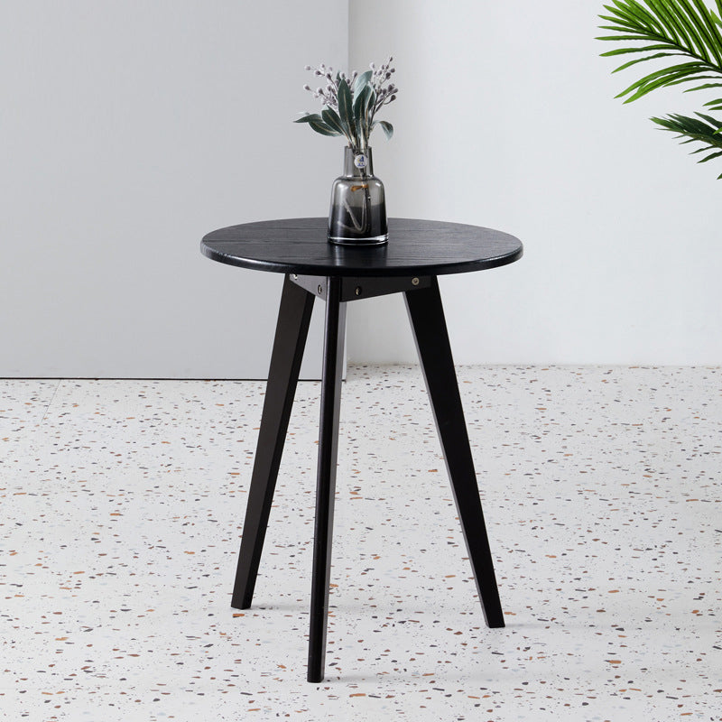 Contemporary Style Wooden Round Top Side Table 3 Legs End Table