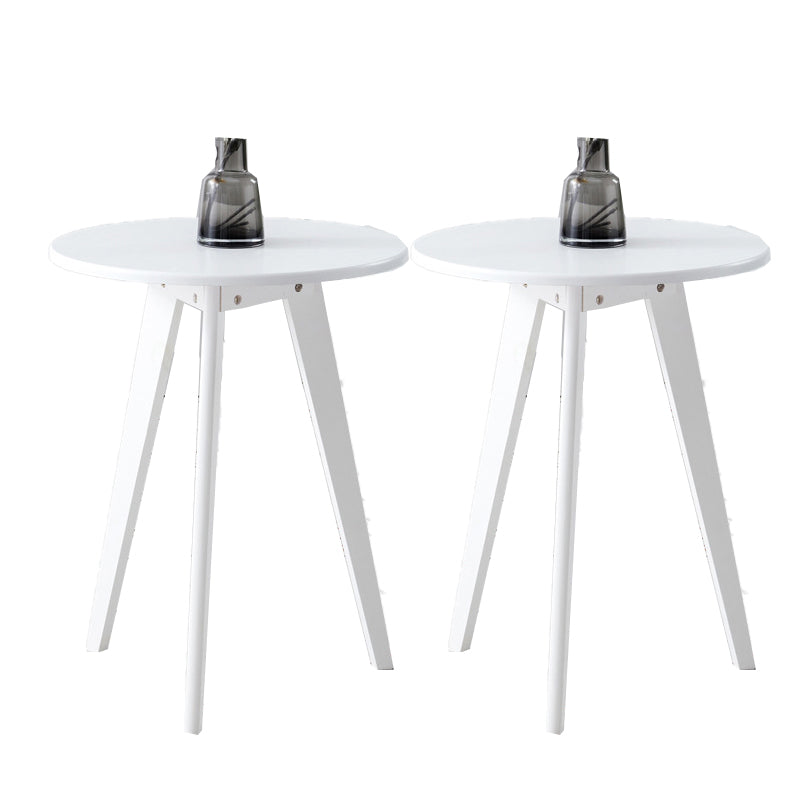 Contemporary Style Wooden Round Top Side Table 3 Legs End Table