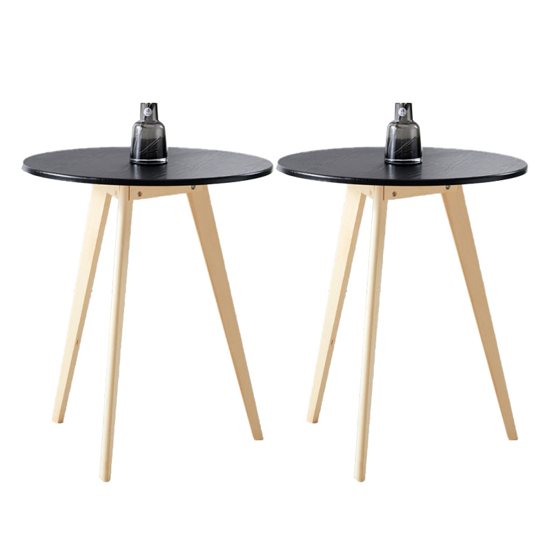 Contemporary Style Wooden Round Top Side Table 3 Legs End Table