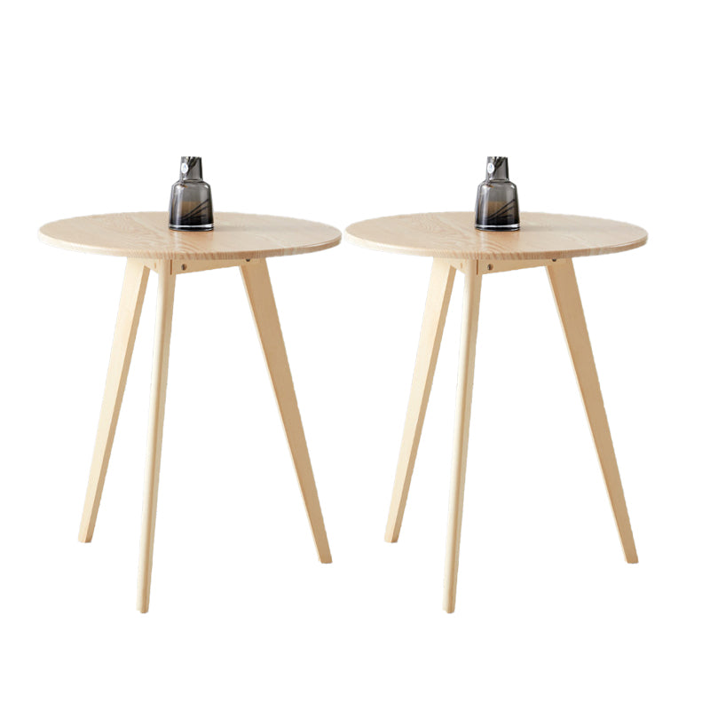 Contemporary Style Wooden Round Top Side Table 3 Legs End Table