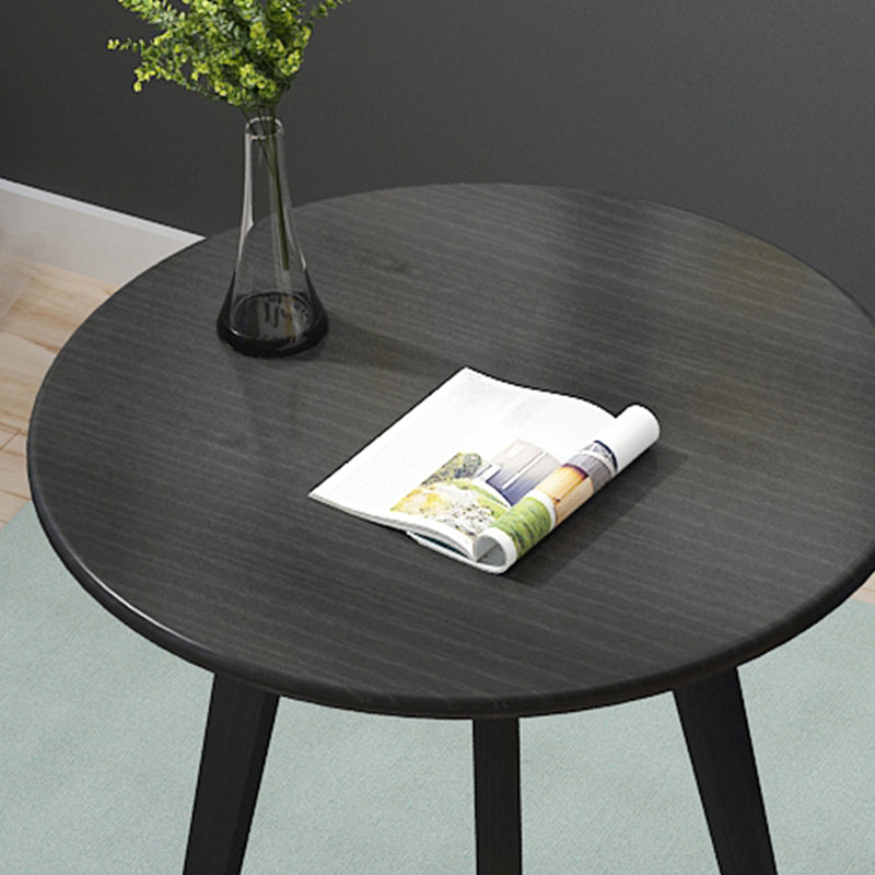 Contemporary Style Wooden Round Top Side Table 3 Legs End Table