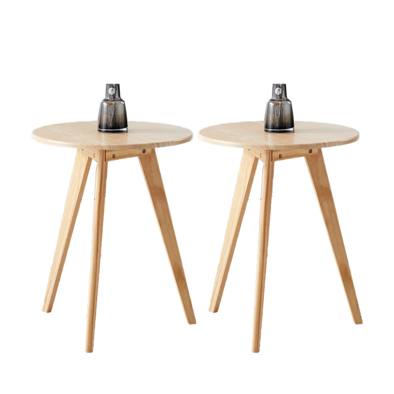 Contemporary Style Wooden Round Top Side Table 3 Legs End Table