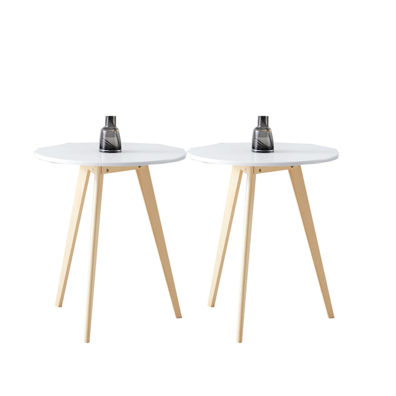 Contemporary Style Wooden Round Top Side Table 3 Legs End Table