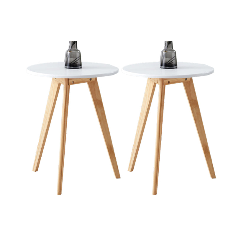 Contemporary Style Wooden Round Top Side Table 3 Legs End Table