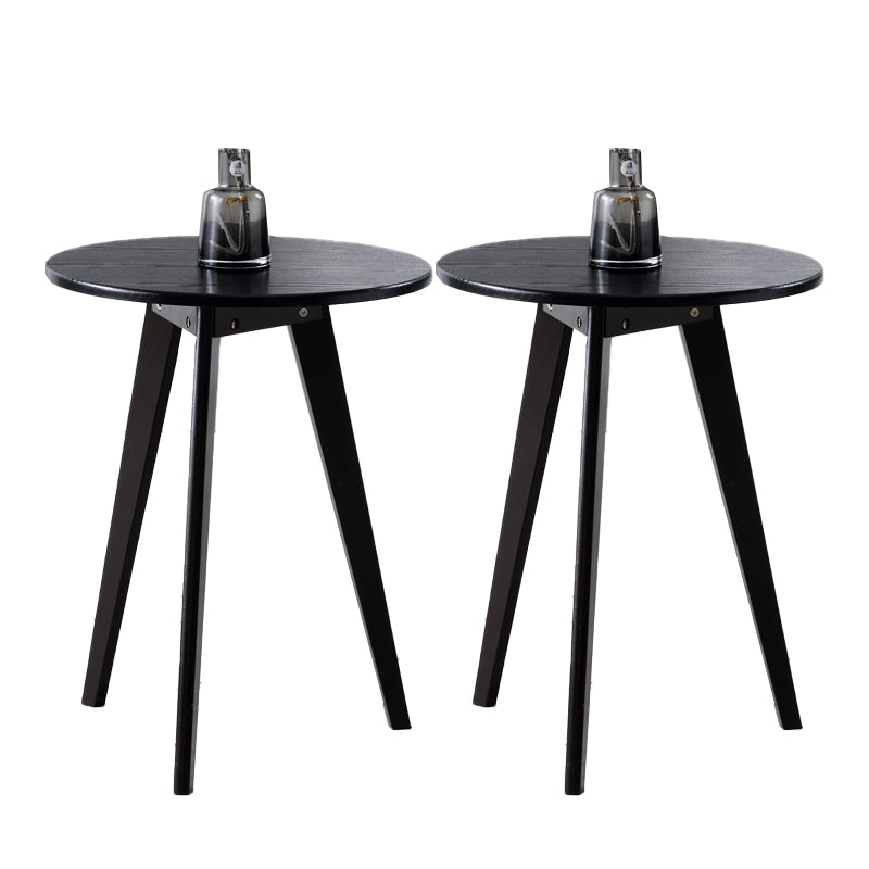 Contemporary Style Wooden Round Top Side Table 3 Legs End Table