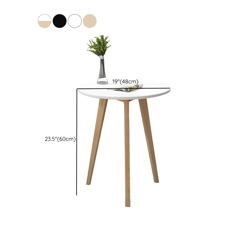 Contemporary Style Wooden Round Top Side Table 3 Legs End Table