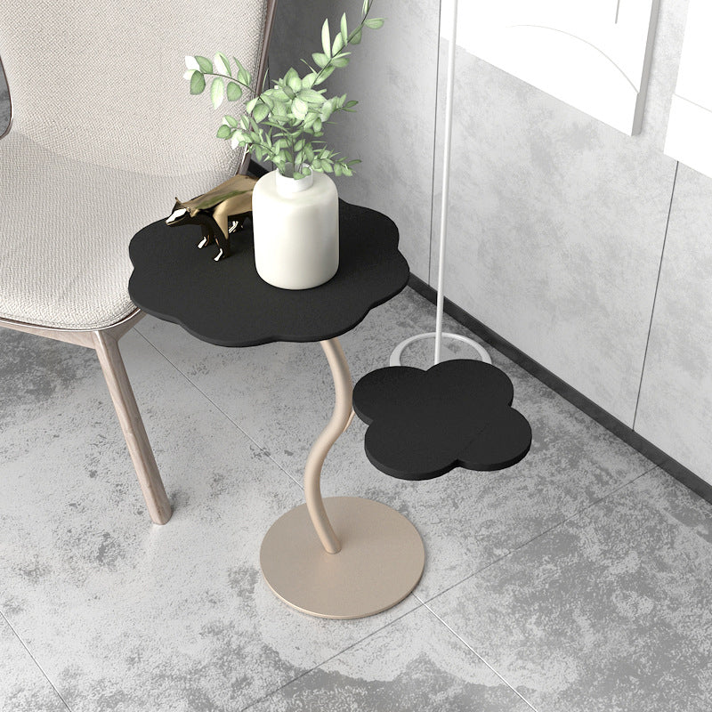 Modernistic Living Room Double Tier Round with Storage Pedestal Side Table