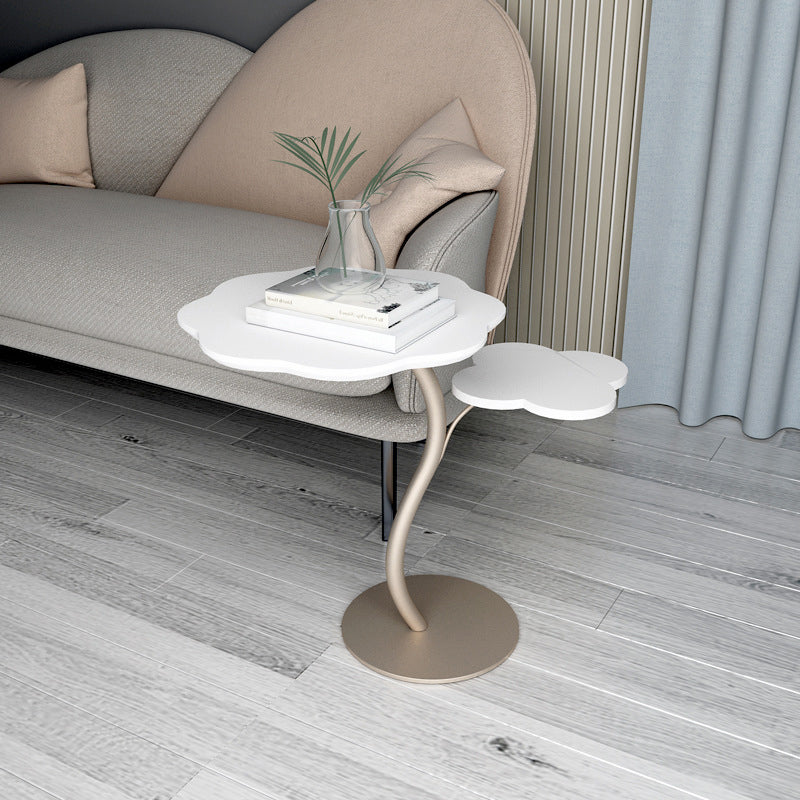 Modernistic Living Room Double Tier Round with Storage Pedestal Side Table